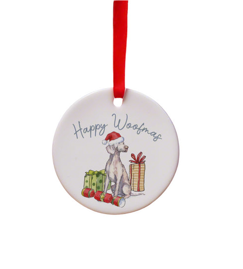 Weimaraner Ceramic Circle Decoration